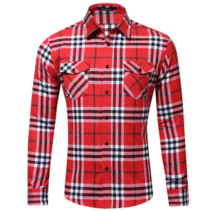 <span class=keywords><strong>Camicia</strong></span> <span class=keywords><strong>a</strong></span> <span class=keywords><strong>Quadri</strong></span> in Flanella di Cotone Premium OEM per <span class=keywords><strong>Uomo</strong></span>, Manica Lunga con Bottoni, <span class=keywords><strong>Camicia</strong></span> Casual con Due Tasche sul Petto - Product Image 5