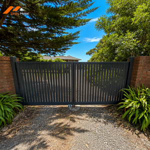 Aluminum Vertical Slat Entrance Gate Weather Resistant <b>Privacy</b> Screening <b>for</b> Patio Courtyard and Villa Developments - Product Image 1