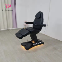 Chaise d'examen médicale esthétique inclinable électrique moderne à 3 moteurs, table de massage de spa, lit de beauté cosmétique pour le visage