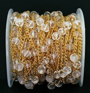 คริสตัลสเตชันโซ่ rondelle 6-7มม. ลูกปัดสร้อยข้อมือชุบทองสร้อยคอทำเครื่องประดับแฟชั่นสร้อยคอเป้าหมาย - Product Image 5