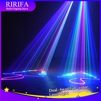 Lumière laser à double trou, pleine couleur, contrôlée par le son, pour discothèque, KTV, salle privée, bar, lumière rotative animée