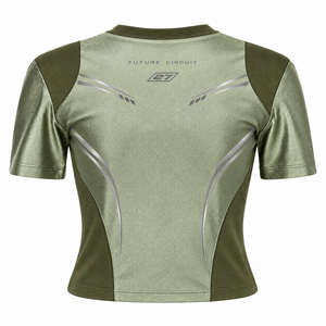 Camiseta Deportiva Personalizada para Mujer, Corte Ajustado, Transpirable, de Secado Rápido, Tejido Elástico, Manga Corta, para Fanáticas de Deportes de Motor - Product Image 4