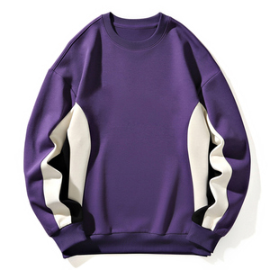 Spring and autumn men's plus-size round neck sweater fashion color <b>matching</b> pullovers to increase trend of <b>long</b>-sleeved sports - Product Image 1