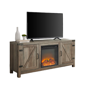 Meuble TV convertible moderne au design intelligent pour salon, avec cheminée intégrée - Product Image 3