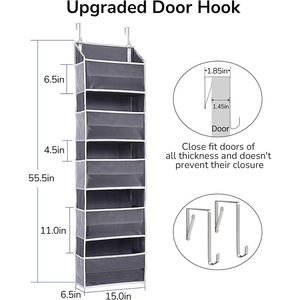 Hiện đại <span class=keywords><strong>overdoor</strong></span> vải treo tổ chức với móc kim loại có thể gập lại thiết kế cho Tạp Chí và đồ chơi tổ chức - Product Image 2