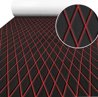 Lantai Kapal Pesiar Busa EVA Premium Marine Decking Tahan UV Lembaran Teak Sintetis Perekat Sendiri dengan Alur Berlian untuk Perahu