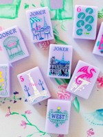 Tuiles de Mahjong Américaines en Acrylique Style Parisien Violettes, de Haute Qualité, Préparées à la Main, Esthétiquement Plaisantes, pour 2 à 4 Joueurs, Usage Domestique