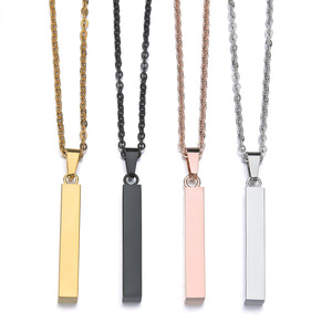 18K <span class=keywords><strong>oro</strong></span> placcato <span class=keywords><strong>in</strong></span> acciaio inox da <span class=keywords><strong>uomo</strong></span> gioielli personalizzati verticale barra ciondolo <span class=keywords><strong>collana</strong></span> come regalo - Product Image 1