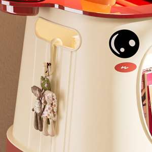 Cute 4 Layer Plastic Storage Rack Organizer Removable with <strong>Wheels</strong> Household Container Basket for Kitchen Bedroom Living Room - Product Image 5