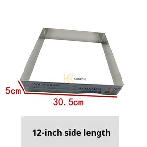 Cercle à Mousse Carré de 4, 5, 6, <span class=keywords><strong>7</strong></span>, 8, 9, 10, 11, 12, 14 Pouces, Cercle à Gâteau, Cercle à Crêpe – Mesure de la Longueur du Côté - Product Image 6