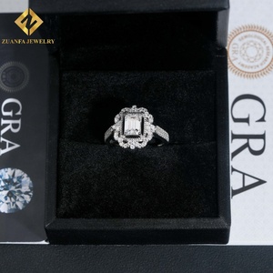 Anillo de Plata 925 con Moissanita Corte Esmeralda Cuadrada VVS, Joyería Diaria, Anillo de Compromiso con Diamante para Mujeres y Hombres - Product Image 6