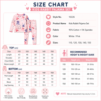 Ensemble de pyjama pour enfants avec imprimé lapin, coton et élasthanne, vêtements de nuit pour filles, manches longues, vêtements de détente, doux et respirant, personnalisable, OEM, étiquette privée