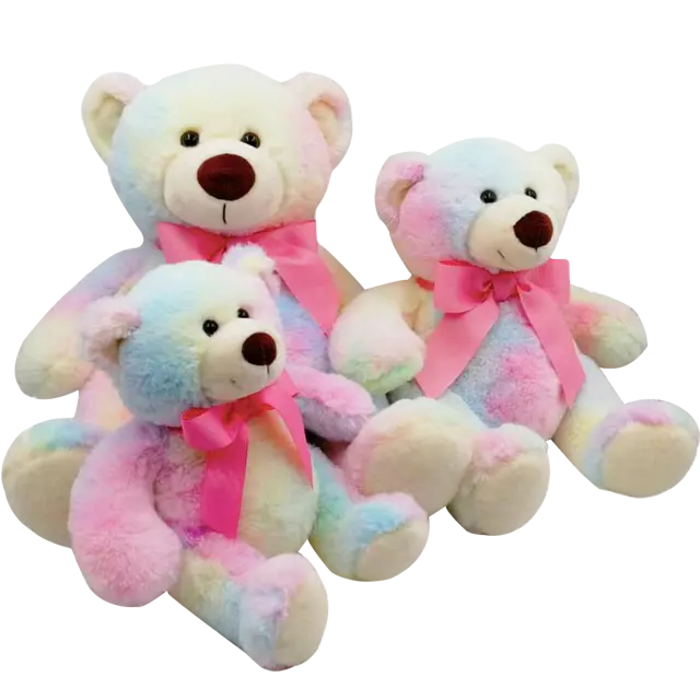 Plush Toy For Kids Bear Doll Stuffed Plush Toys New Birthday Gift Tie-dye Color Teddy Plush For Kids Based On Factory Price