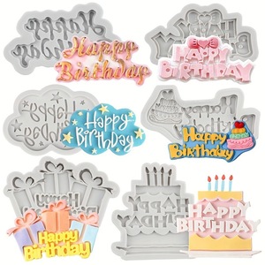 Happy Birthday Cake Mold Silicone Molds For Cake Decorating Birthday Party DIY Chocolate Molds - Product Image 1