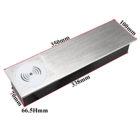240V 12A UK Standard sans fil charge bureau couvercle coulissant prise argent alliage d'aluminium boîte 7 prises 2 prises ca utilisation de bureau