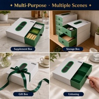 Boîte à tiroir rigide personnalisée de luxe avec logo pour emballage cadeau, boîte coulissante en carton haute densité avec ruban élégant