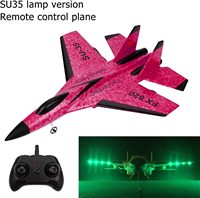 Control remoto planeador espuma ala fija Su SU35 luchador modelo Avión de juguete avión montaje libre