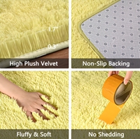 Tapis moderne lavable en machine, à poils longs, doux et moelleux, adapté aux animaux domestiques, pour salon, chambre et salle à manger