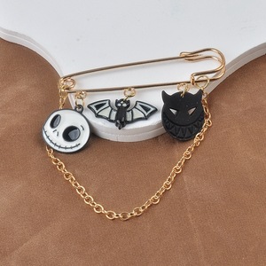 Broche de luxe créative en forme de citrouille d'Halloween, fantôme et chapeau de sorcier, épingle de sûreté pour vêtements de mode féminins, vente en gros - Product Image 4