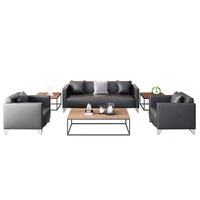 Canapé de bureau moderne en cuir noir, vente en gros d'usine