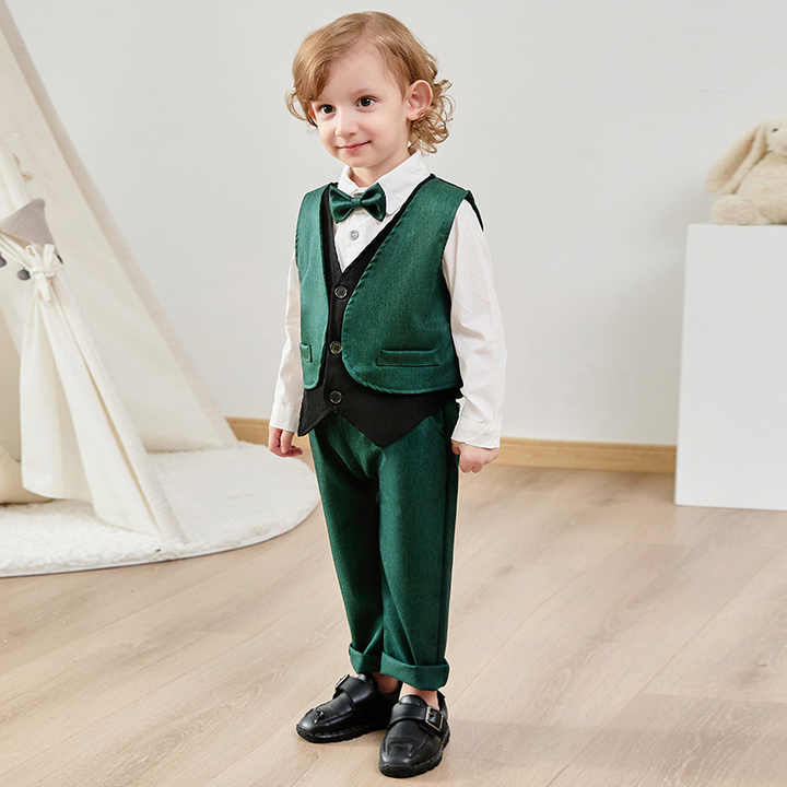 Toddler Dress Suit Baby Boys Christmas Clothes Sets Bow Ties