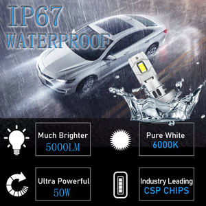 Système d'éclairage automatique H7 ampoule de phare LED 50W 6500K blanc Canbus gratuit Plug and Play ampoule de phare H7 - Product Image 3