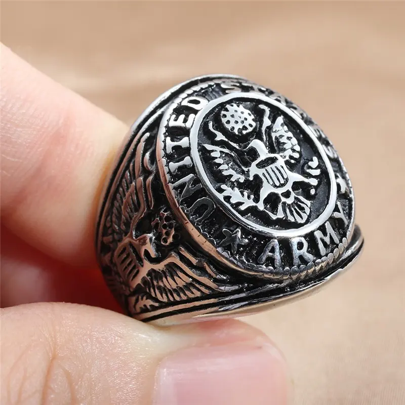 MECYLIFE US Marine Corps Ring Army Ring anello distintivo aquila in acciaio inossidabile per uomo