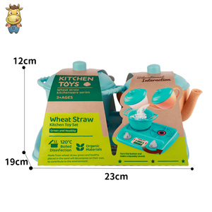 Ensemble de jeu 3 pièces écologique pour enfants en paille de blé : autocuiseur, bouilloire et réchaud à gaz - Product Image 5
