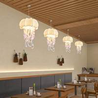 Lampes suspendues en forme de méduse pour appartement, villa, salle à manger, salon, escalier, en fer et soie