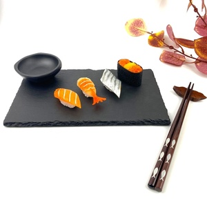 Plato de pizarra personalizado para Sushi, juego de <span class=keywords><strong>vajilla</strong></span> con palillos de madera y plato de <span class=keywords><strong>melamina</strong></span>, <span class=keywords><strong>vajilla</strong></span> de restaurante, juego de regalo - Product Image 4