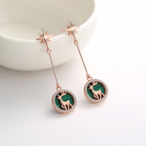 RINNTIN HOE17 Fine vente en gros boucles d'oreilles de Noël doux et belle femme cadeau de vacances <span class=keywords><strong>orignal</strong></span> pendentif boucles d'oreilles - Product Image 2
