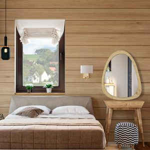 Custom Asymmetrical Floor Full Body Wood <strong>Wall</strong> <strong>Mirror</strong> Full Length Irregular Wood Framed <strong>Mirror</strong> for Bedroom - Product Image 5