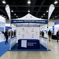 Carpa Plegable con Marco de Aluminio, Tela Oxford 600D Impermeable y Resistente al Fuego, para Uso en Todas las Estaciones, Exhibiciones, Ferias Comerciales, Publicidad con Logotipo