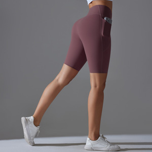 Shorts <span class=keywords><strong>de</strong></span> <span class=keywords><strong>sport</strong></span> <span class=keywords><strong>grande</strong></span> <span class=keywords><strong>taille</strong></span> personnalisés à séchage rapide pour femmes, <span class=keywords><strong>taille</strong></span> haute, pour yoga et fitness, coupe ample, pour la course à pied – Vente chaude - Product Image 1
