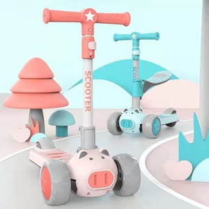 Nouveau Dessin Animé des Filles 3 Dans 1 Tour Sur 3 Roues Réglable Pliable Enfants Enfants Garçons Fille Enfants Scooter Avec Led Lumière - Product Image 5