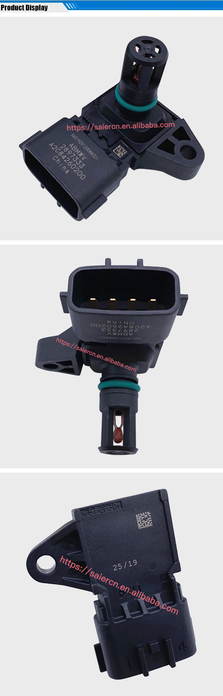 Air Intake Pressure Sensor 2897333 for ISF2.8 ISF3.8