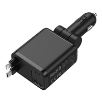 Cargador de Coche USB C de 45W, Cargador Rápido PD Multipuerto 2C1A, Adaptador de Coche Tipo C con QC para iPhone, Samsung, Google Pixel, Tablet