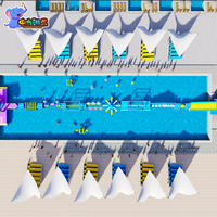 Parc aquatique gonflable sur mesure, château gonflable avec toboggan, parcours d'obstacles électrique extérieur