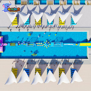 Parc aquatique gonflable sur mesure, château gonflable avec toboggan, parcours d'obstacles électrique extérieur - Product Image 2