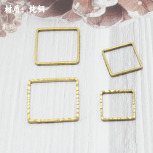 Matériaux et accessoires pour bijoux faits main : plaques de cuivre à motifs, anneaux carrés sans soudure, montures en stock - Product Image 3