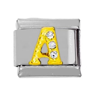 Pulsera Elástica de Acero Inoxidable 304 con Módulos de Letras Inglesas y Dijes Italianos, Accesorio de Moda DIY - Product Image 1