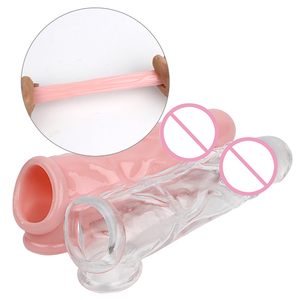 Weiche Silikon <span class=keywords><strong>Penis</strong></span>-Verlängerungshülse für Männer zur Penisvergrößerung und Ejakulationsverzögerung – Erotikspielzeug für Erwachsene - Product Image 1