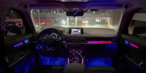 תאורת אווירה דינמית ICarsin למאזדה CX-5 <span class=keywords><strong>CX5</strong></span> 2017-2025, 64 צבעים, פאנל דקורטיבי, שדרוג תאורת LED פנימית לרכב, אביזרים - Product Image 3