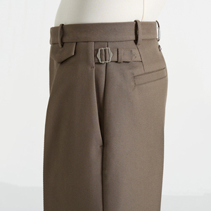 Pantaloncini da <span class=keywords><strong>Uomo</strong></span> Eleganti a Pieghe Color Kaki, Gamba Larga, su Misura, <span class=keywords><strong>Bermuda</strong></span> Formali a Metà Coscia per Ufficio e Stile Quotidiano - Product Image 6