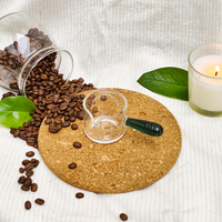 Mini tasse à café en verre borosilicate de haute qualité avec poignée en bois écologique, 60 ml, bec verseur, barista moderne, en gros