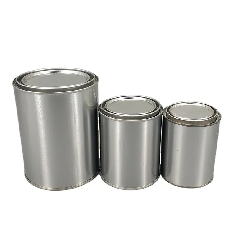 150ml /250ml/1 pint/ 1 quart/ 1 gallon /silver empty metal tin can round paint container glue bottle for sale