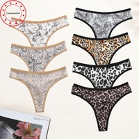 G-string Wanita Remaja Poliester Bordir Baru, Pinggang Rendah, Tipis, Bernapas, Kontrol Perut, Lapisan Ganda, Ukuran Besar XL