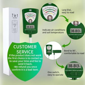7-in-1 độ ẩm đất <span class=keywords><strong>PH</strong></span> khả năng sinh sản ánh sáng nhiệt độ và độ ẩm Tester cho các nhà máy - Product Image 2