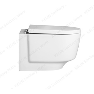 Inodoro Suspendido de Cerámica Blanca con Descarga Tornado de Borde Cero en Forma de <span class=keywords><strong>Escalera</strong></span>, Superficie Esmaltada Higiénica, Asiento de Cierre Suave <span class=keywords><strong>para</strong></span> Baño - Product Image 6