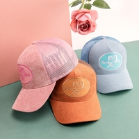 Casquette de baseball personnalisée avec patch brodé, en velours côtelé premium, 5 panneaux, snapback, Gorras, casquettes de baseball en mesh pour hommes et femmes